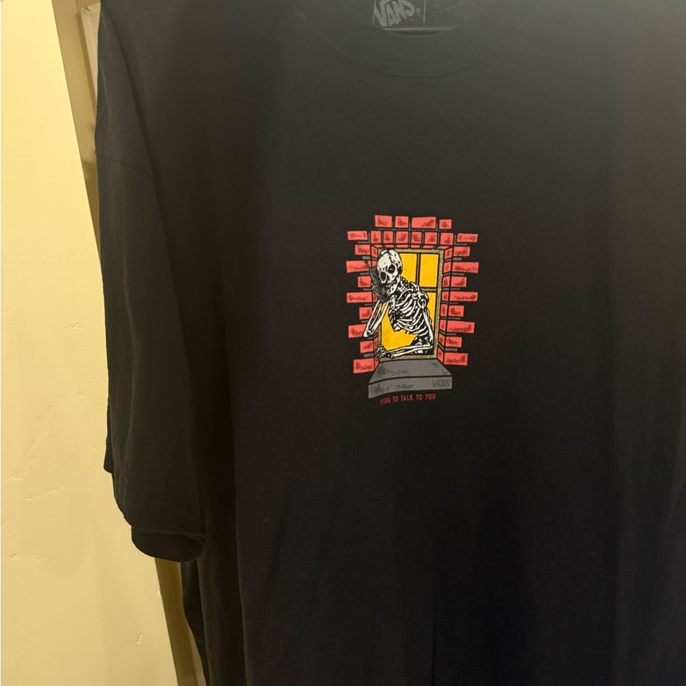 Vans Black Tee with Skeleton Graphic